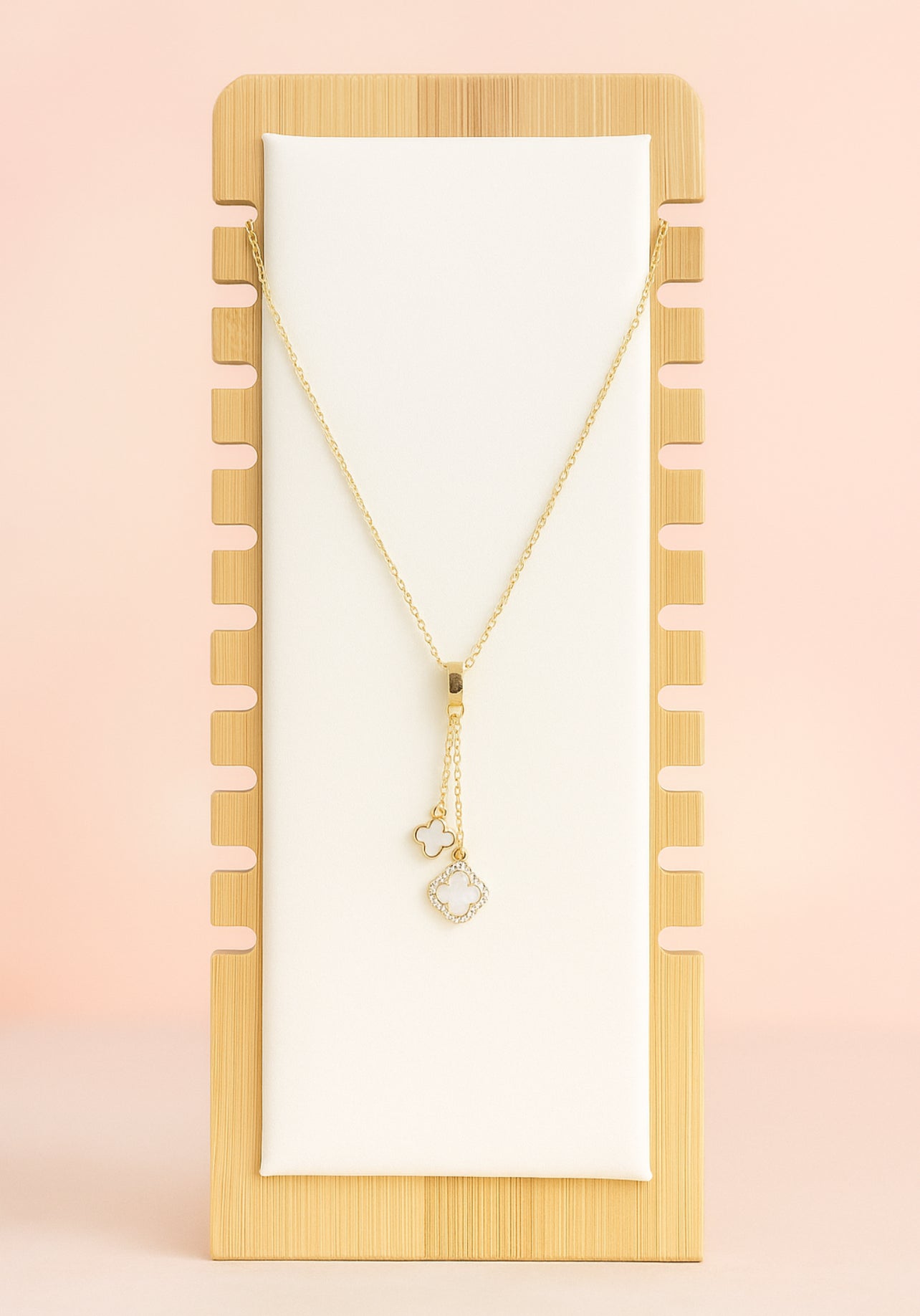 Collana quadrifoglio inossidabile