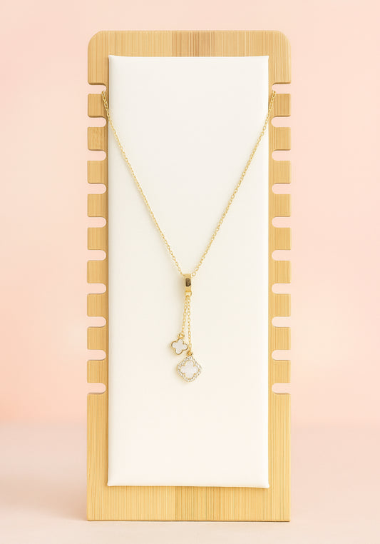 Collana quadrifoglio inossidabile