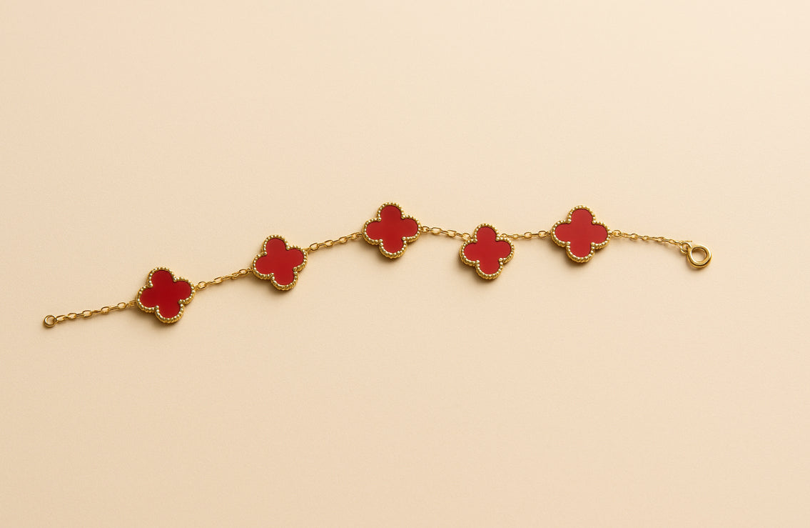 Bracciale  a quadrifoglio inossidabile