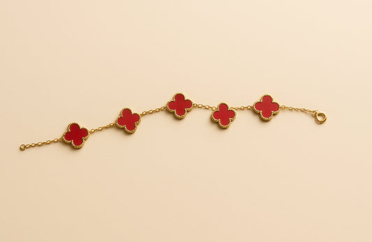 Bracciale  a quadrifoglio inossidabile